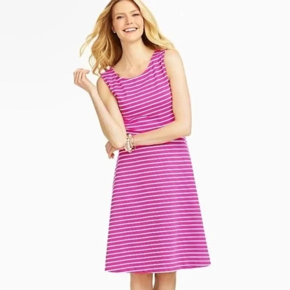 Talbots A-Line Striped Dress